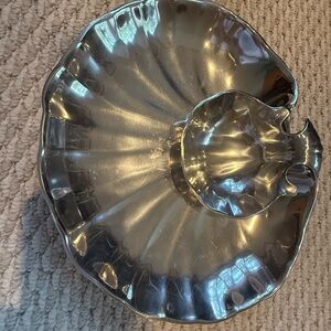 Crate&Barrel Silver Shell-Shaped Serveware